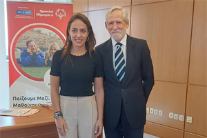 Συνάντηση του Προέδρου των Special Olympics Hellas, κ. Διονύσιου Κοδέλλα,  με την Υφυπουργό Παιδείας, Θρησκευμάτων και Αθλητισμού, κα. Δόμνα Μιχαηλίδου στο Υπουργείο Παιδείας.